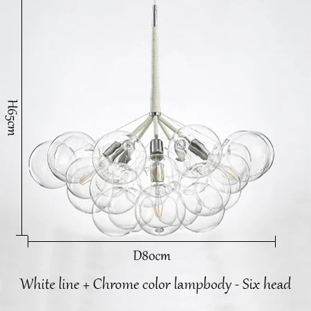 SANDYHA boule de verre bulle lustre haute qualité matériel lampadaire Art décoration de la maison LED lampe suspendue personnalité chambre E27 - vue 12 sur 18