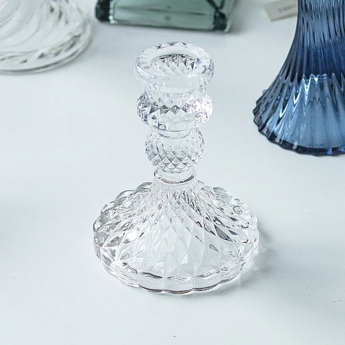 bougeoir en verre pour décoration romantique et centre de table - vue 12 sur 11