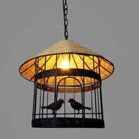lustre suspension cage à oiseaux style industriel loft