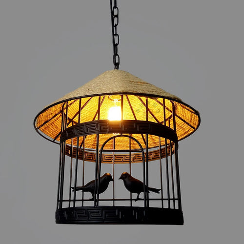 lustre suspension cage à oiseaux style industriel loft