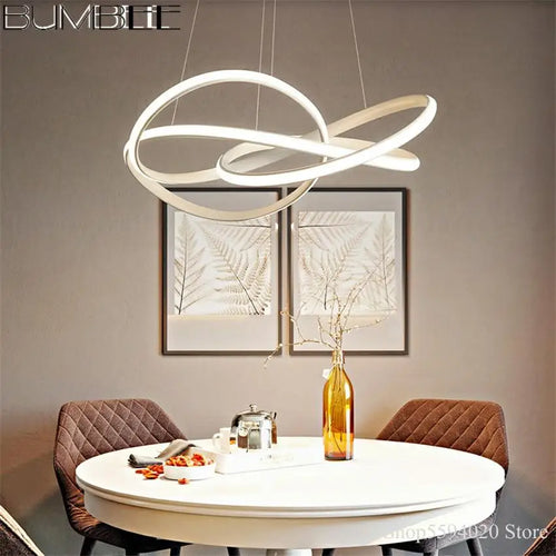 lustre à led moderne pour décoration intérieure élégante - vue 2 sur 8