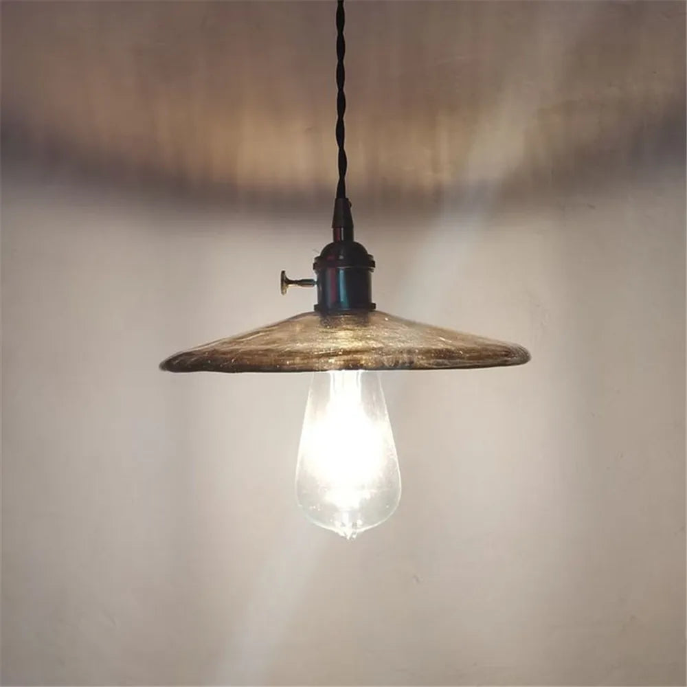 suspension en verre et laiton style nordique vintage - vue 5 sur 6