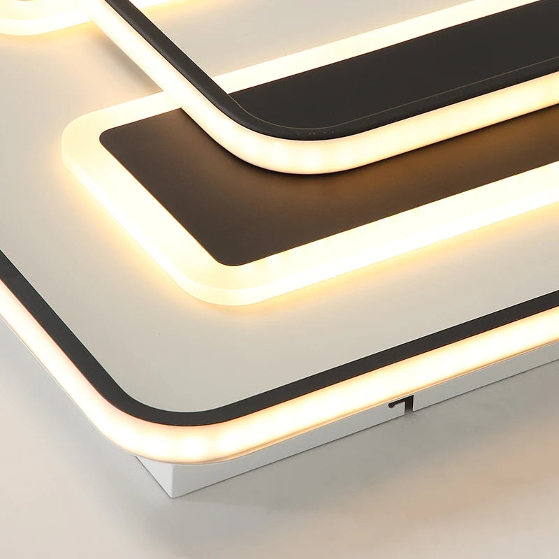 plafonnier led moderne en fer forgé acrylique décoration intérieure - vue 5 sur 9