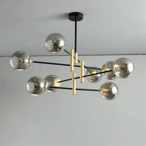 lustre led moderne boule de verre nordique luminaires créatifs - vue 2 sur 18