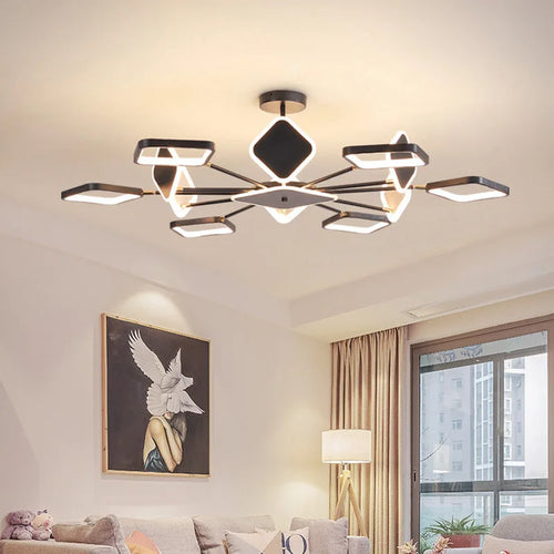 lustre carré à led moderne avec intensité variable - vue 3 sur 12