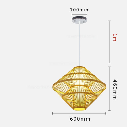 luminaire suspendu en bambou chinois pour restaurant hôtel - vue 27 sur 29