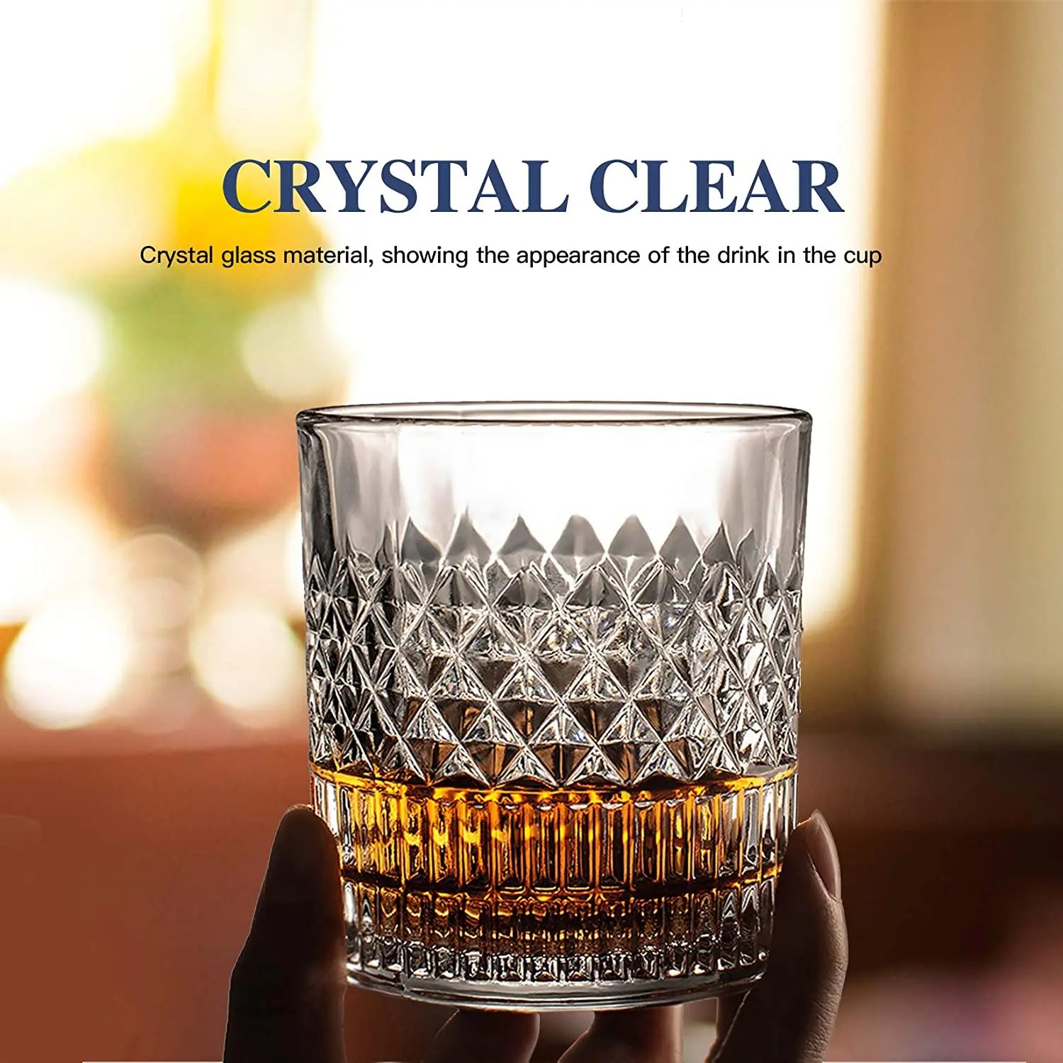 Lot de 4 verres whisky style relief épais - vue 5 sur 7