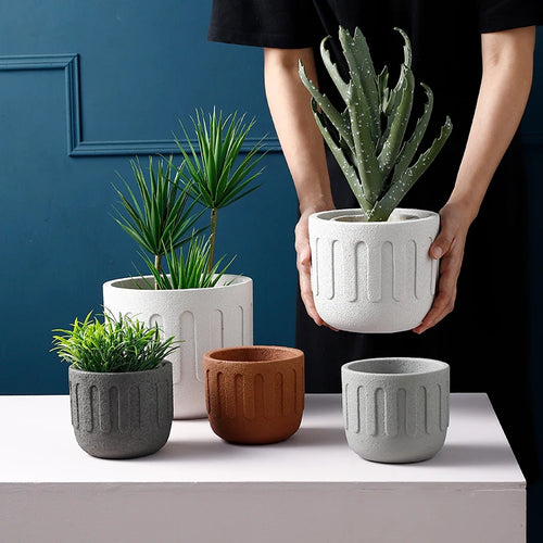moule silicone créatif pour pot fleurs en béton - vue 2 sur 8