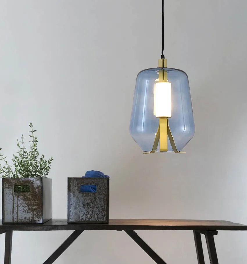 suspension vintage en verre design nordique créatif - vue 5 sur 10