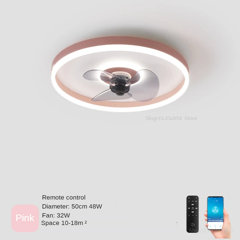 plafonnier moderne avec ventilateur et leds 3 couleurs - vue 12 sur 18