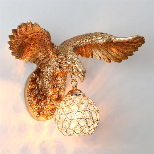 applique murale led design nordique en forme d'oiseau en résine - vue 3 sur 6
