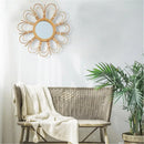 miroir mural rétro en osier pour décoration intérieure