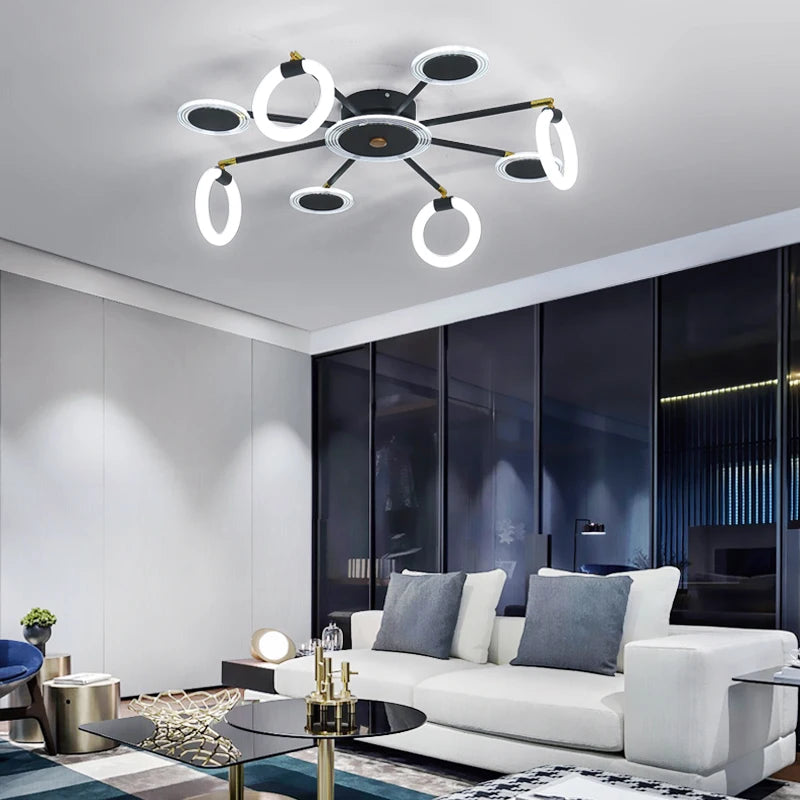 lustre LED design pour intérieur moderne et élégant - vue 5 sur 12