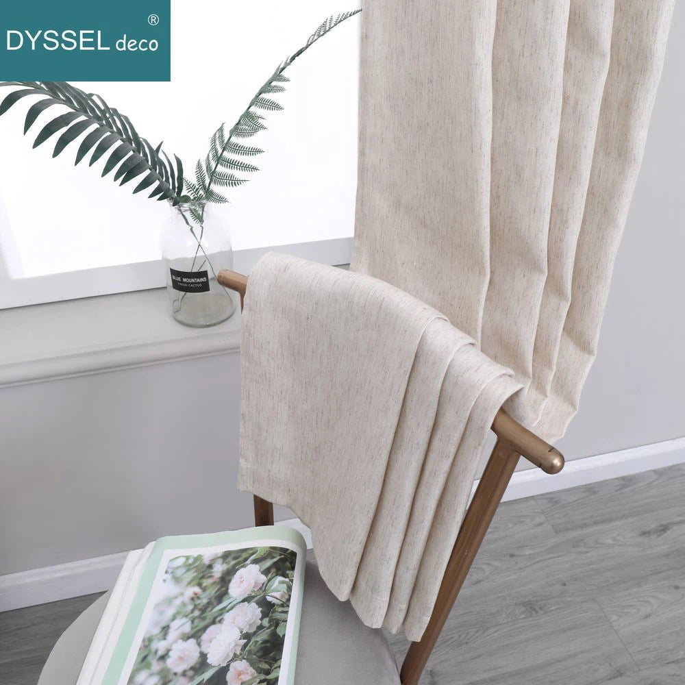 Voilage lin rayé style moderne pour salon chambre - vue 4 sur 6