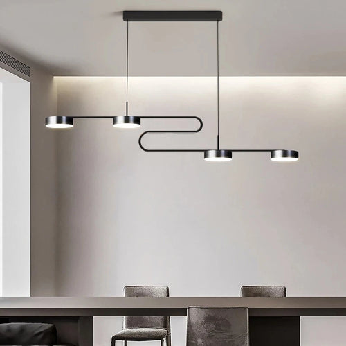 lustre moderne à LED avec télécommande pour décoration intérieure - vue 5 sur 8