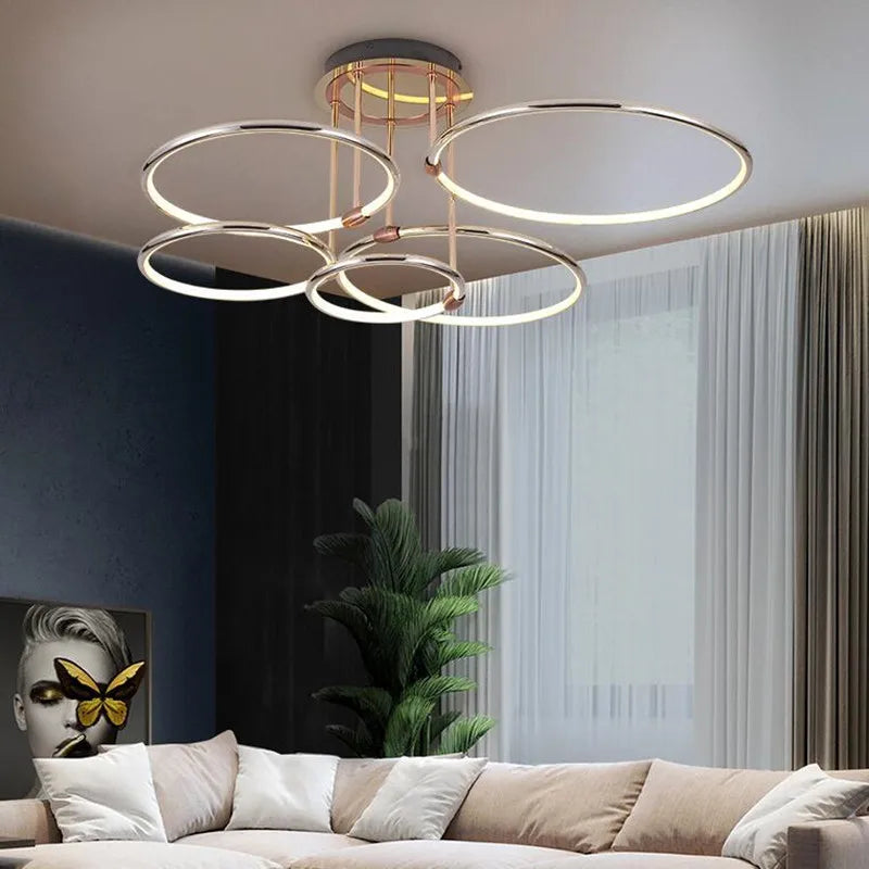 lustre circulaire moderne et luxueux pour éclairage intérieur - vue 3 sur 11