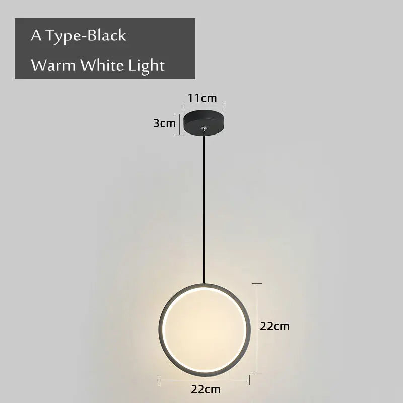suspension ronde moderne pour éclairage latéral led - vue 10 sur 12