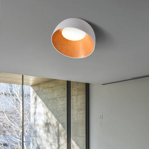 Moderne Simple bois LED lustre lumière balcon couloir créatif grain de bois lampe d'intérieur chambre Luminaires couleurs blanc ou noir - vue 5 sur 14