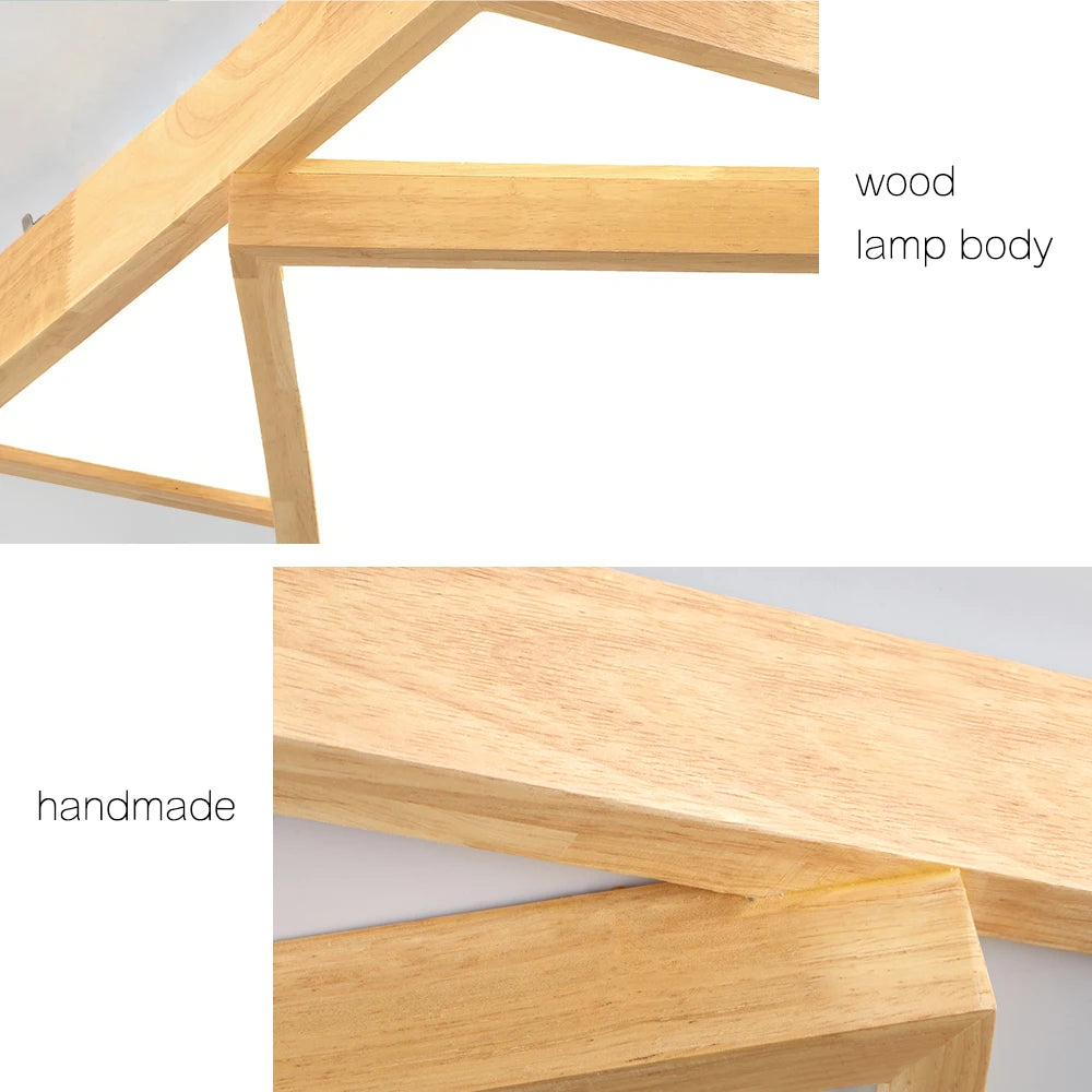lampes led de plafond en bois massif moderne - vue 6 sur 6