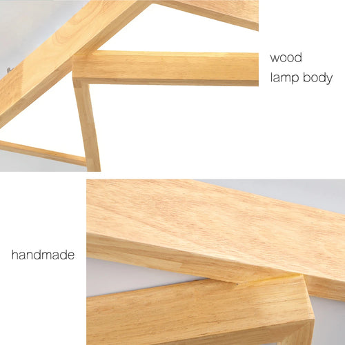 lampes led de plafond en bois massif moderne - vue 7 sur 6