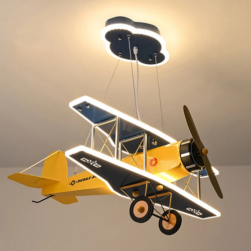 Lustre avion Chambre enfant moderne à LED - vue 2 sur 6