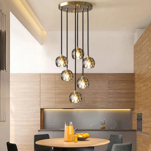 lustre contemporain en cristal pour restaurant café et bar - vue 4 sur 11