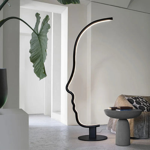 Nordique visage humain lampadaire LED longue scandinave salon chambre chevet décor à la maison luminaire intérieur support lumière - vue 2 sur 7