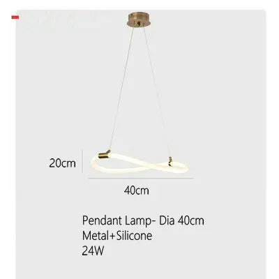 Creative Line Pendant Lamp with 360 degree Lighting for Bedroom Living room Dining room Kitchen lighting - vue 11 sur 11