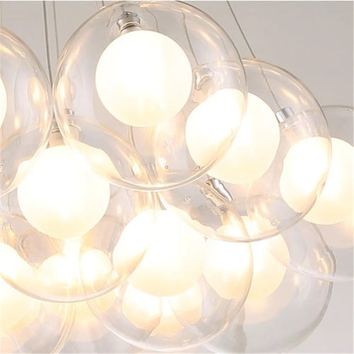 suspension lumières led modernes en verre pour bar restaurant - vue 7 sur 13
