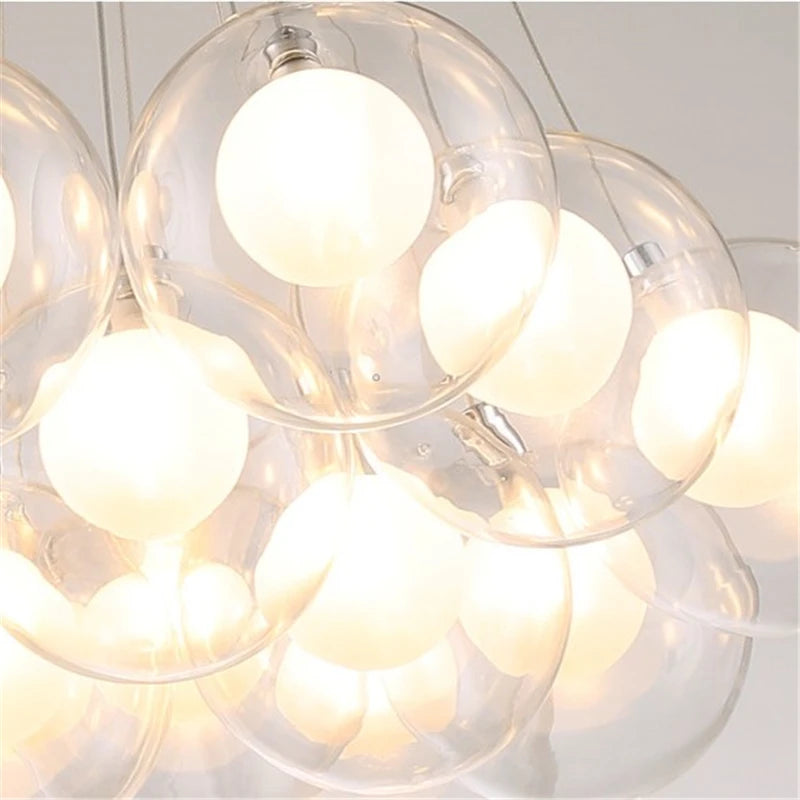 suspension lumières led modernes en verre pour bar restaurant - vue 6 sur 13