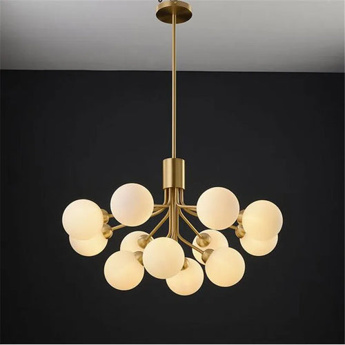 lustre apiales nordic led luxe boule de verre design moderne - vue 4 sur 14