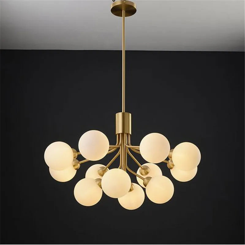 lustre apiales nordic led luxe boule de verre design moderne - vue 3 sur 14