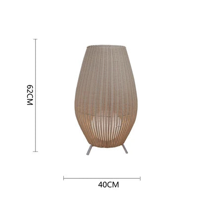 Lampadaire style asiatique en rotin naturel - vue 12 sur 12