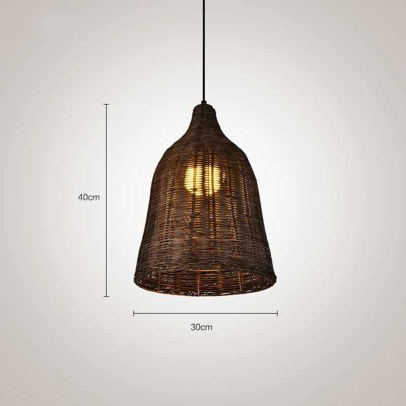 suspension en rotin et bambou pour décoration intérieure rusticité asiatique - vue 11 sur 16