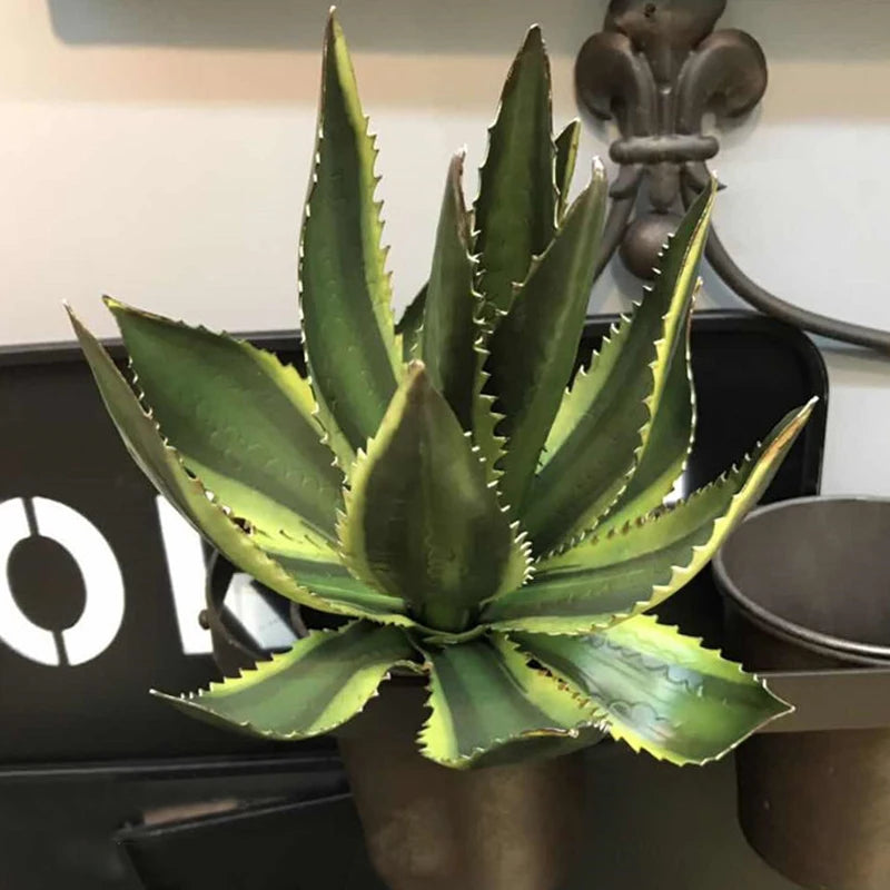 plantes succulentes artificielles décoratives en plastique à épines de lotus - vue 9 sur 11