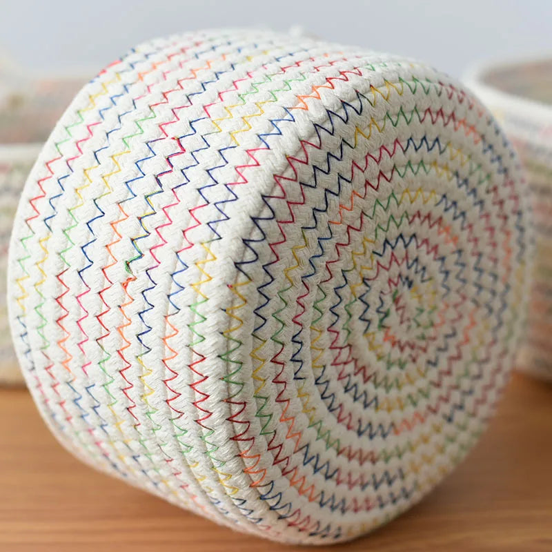 panier de rangement en corde pour cosmétiques et objets divers - vue 8 sur 8