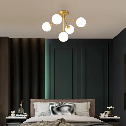 lustre design nordique décoratif avec éclairage led spoutnik - vue 5 sur 9