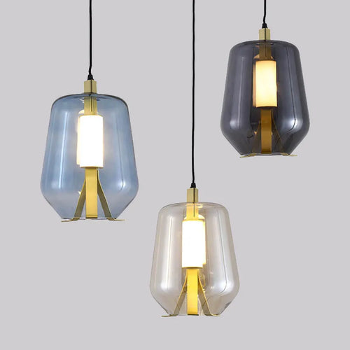 suspension vintage en verre design nordique créatif - vue 3 sur 10