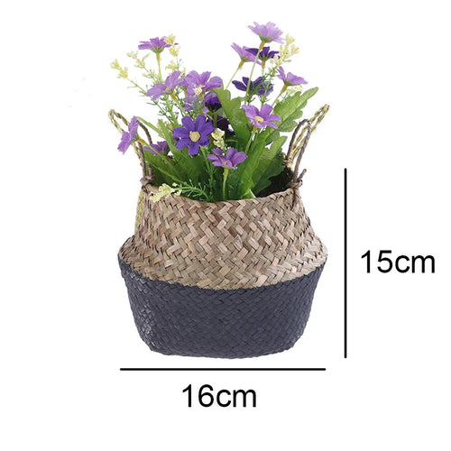 panier pliable en rotin pour rangement fleurs et accessoires - vue 14 sur 14
