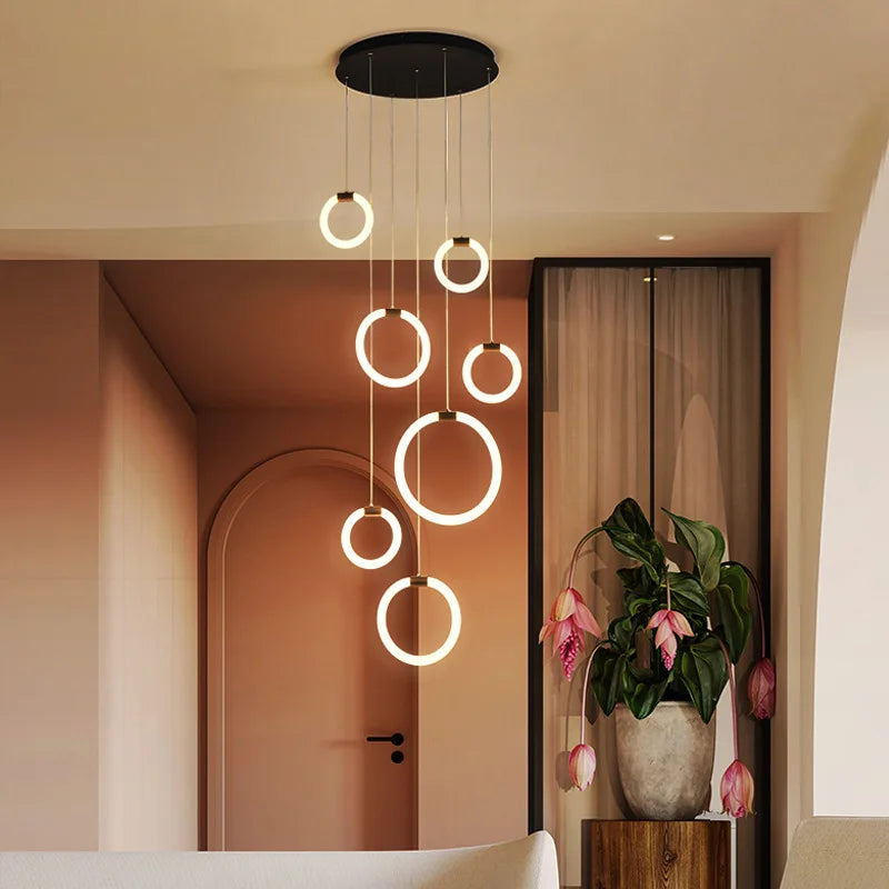 lustre à led moderne en acrylique pour décoration luxe - vue 1 sur 14