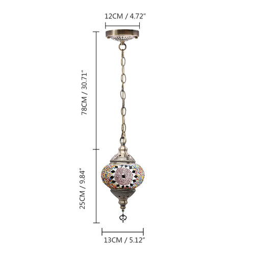 suspension turque en verre mosaïque artisanale décoration méditerranéenne - vue 27 sur 27