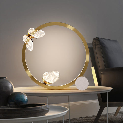 Lampe à poser design LED métallique doré Papillon - vue 3 sur 8