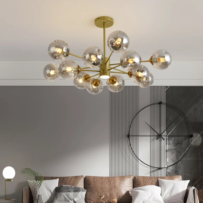 lustre moderne design haricot magique en verre intérieur - vue 3 sur 14