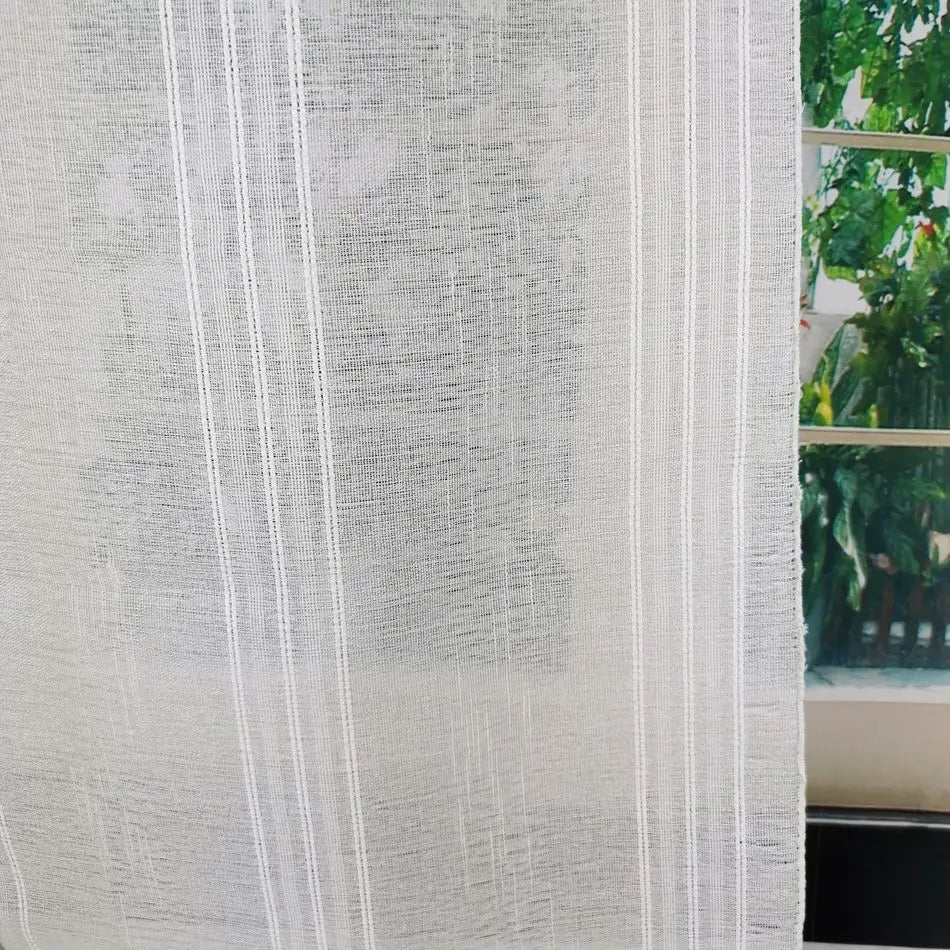 Rideau rayé style européen rétro tissu texturé décoratif - vue 5 sur 6
