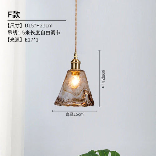 suspension en verre rétro style industriel pour intérieur décoratif