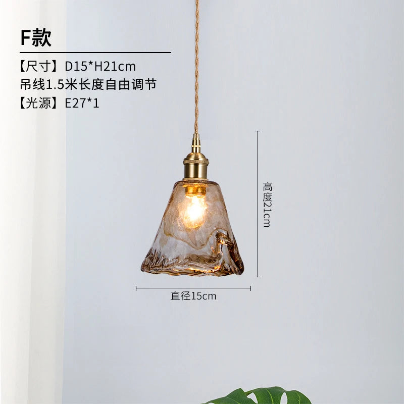 suspension en verre rétro style industriel pour intérieur décoratif
