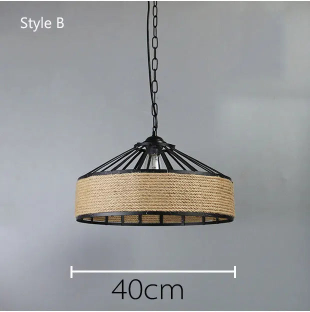 Corde de fer industrie américaine Loft lustre créatif phare Restaurant Bar café lumière salle à manger suspension lampe DropLight - vue 10 sur 10