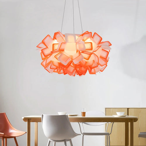 suspension fleur design italie led acrylique pour salon chambre - vue 2 sur 20