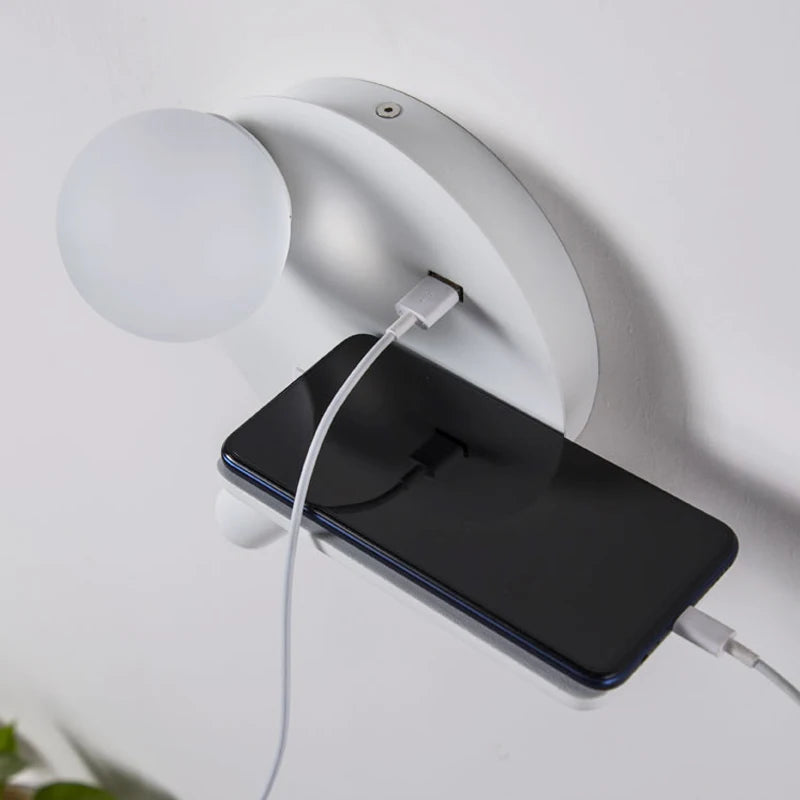 applique murale modernes minimalistes avec usb angle réglable - vue 6 sur 10