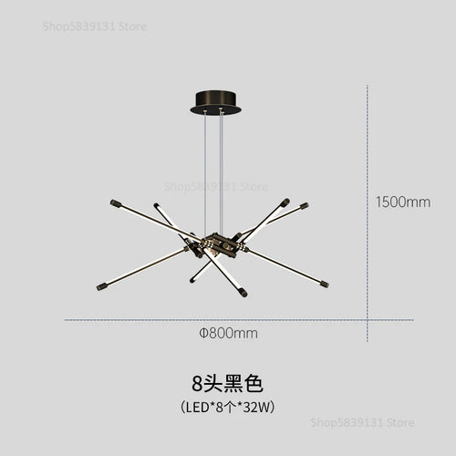 lustre moderne simple en cuivre de luxe suspendu - vue 13 sur 12